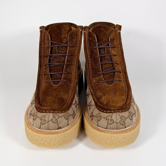 Gucci GG Canvas & Suede Lace Up Boot - Men’s 7 - Picture 5 of 8